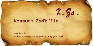 Kossuth Zsófia névjegykártya